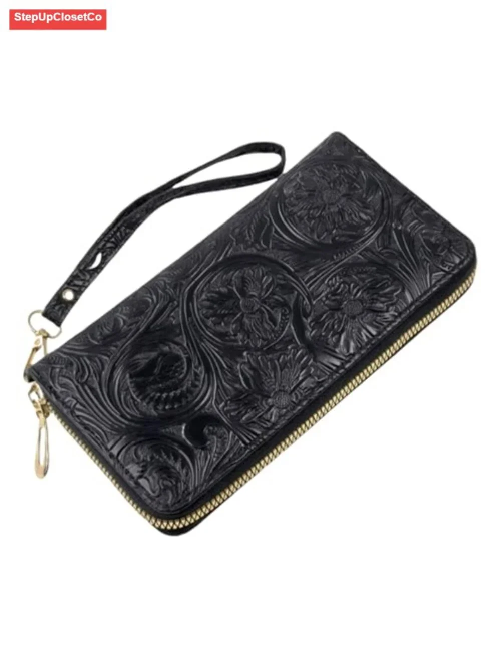 Women's Vegan Leather Wallet Wristlet RFID Blocking Long Zip Around Clutch Card
